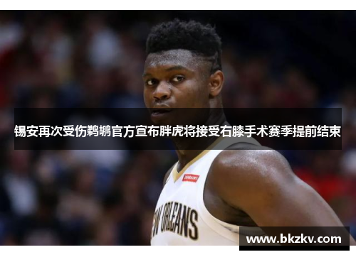 锡安再次受伤鹈鹕官方宣布胖虎将接受右膝手术赛季提前结束